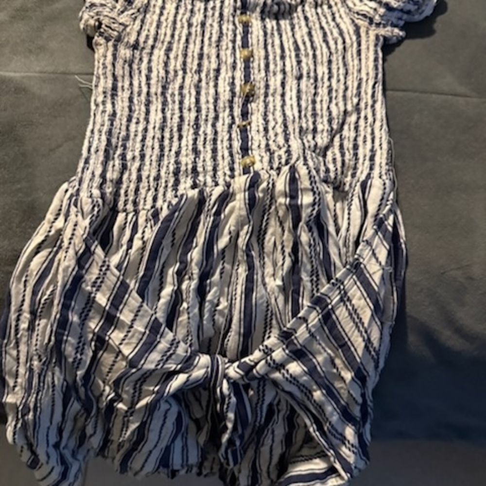 Striped Blue and White Bodysuit